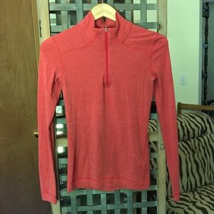 Rugged 100% merino wool red marled track jacket